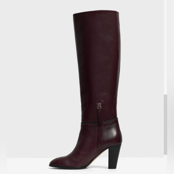 Theory Knee Boot in Wine Red Leather Size 37/7 NWT - Picture 15 of 15